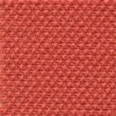 Steelcut fabric texture, coral-red color, with dense nubby weave and raised circular nodes creating a three-dimensional surface.